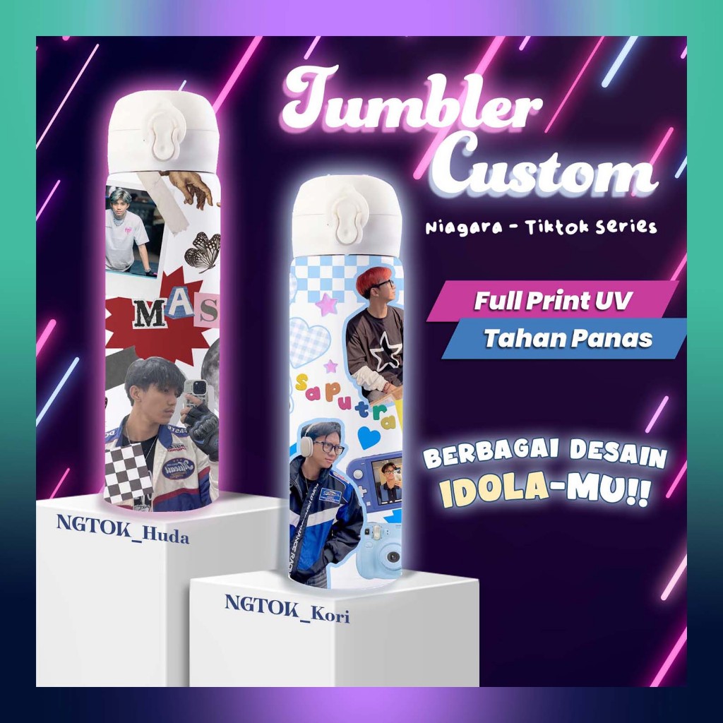 TERMOS Niagara Thermos Tumbler & Sakura Vacuum Flask Can Be Customized - Your idol design image SAPUTRA KORI MAS HUDA tumbler water bottle