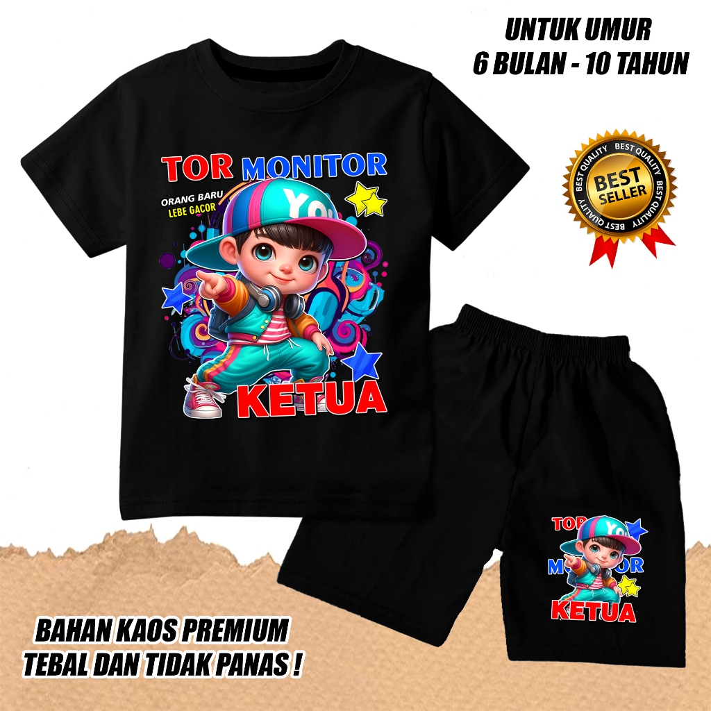 KATUN Unisex boys girls short sleeve t-shirt set cotton tor monitor ketua 3