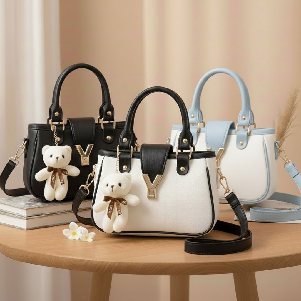 Sling Bag Wanita Trendy Korean Style Shoulder Bag - Free Doll