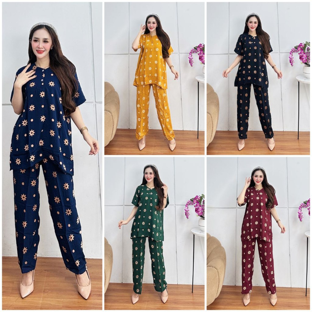 CAN CHOOSE COLOR ONE SET DAILY PAJAMAS PAJAMAS SLEEPWEAR PANTS BUSUI SUITS MADE FROM RAYON MATERIAL COOL TO WEAR