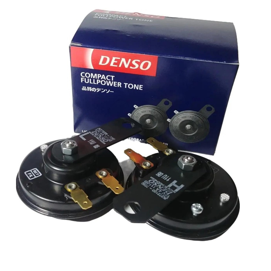 DENSO DUAL HORNS 2PC HIGH + LOW SOUND GUARANTEED LOUD PNP TO MOTORCYCLE AND CAR 12V 4A 111DB Horn Kereta Horn Motor