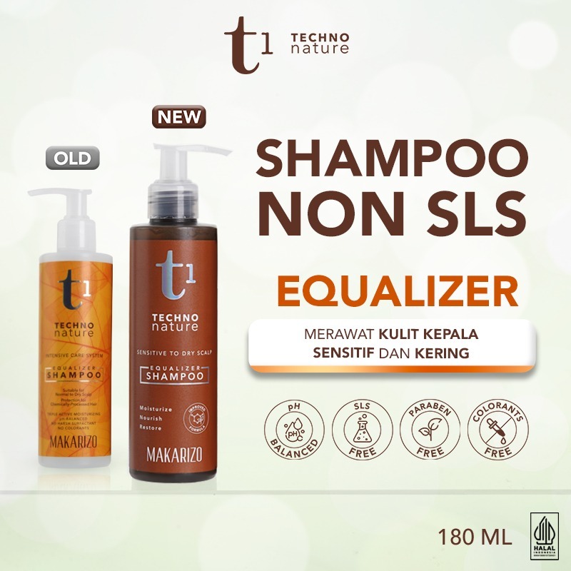 (ORIGINAL) Makarizo T1 Techno Nature Equalizer Shampoo 180 ML | Soft Shampoo SLS & Parabenbebas