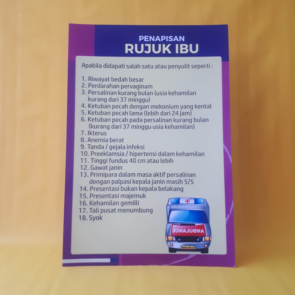 Midwifery Poster: A Protection of Mother's Rujuk for Health Centers, Clinics