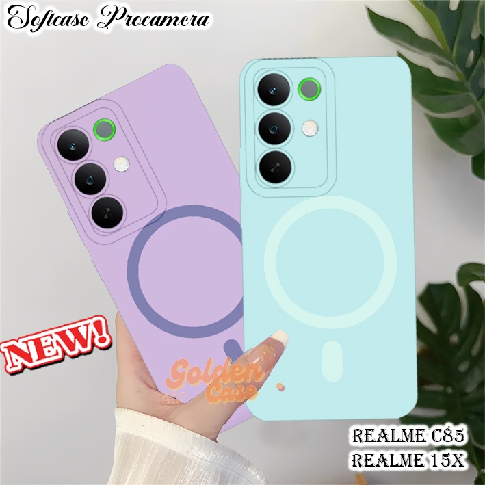 [218] Flexible Silicone Realme C85 4G/5G - 15X Softcase Procamera Silicon Flexible Fashion Case Latest Rainbow Circle Motif TPU Casing
