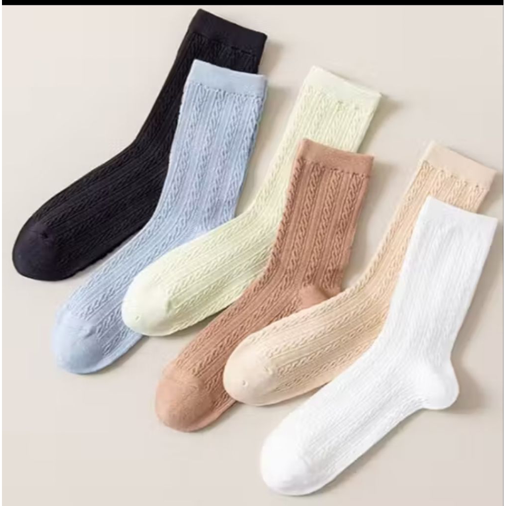 Long Socks Autumn knit Embossed Lace Korean Style Socks