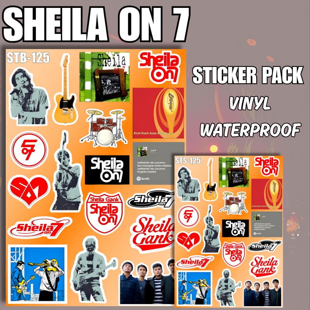 Sheila On 7 Sticker Pack Vinyl Matte Aesthetic Band Indonesia Pop Rock Music Laptop Tumbler Case hp