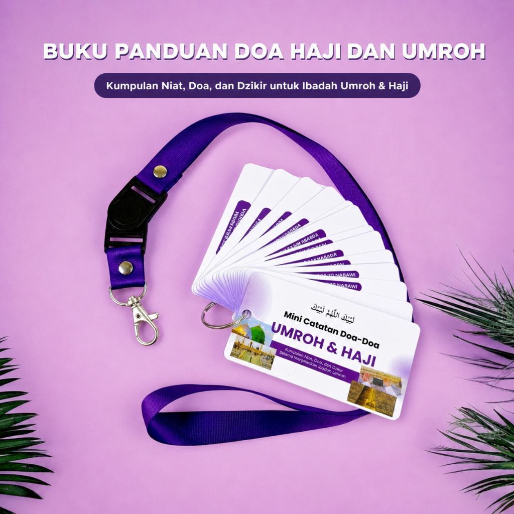 Mini Notes for Umrah & Hajj Prayers, Readings, Prayer Dhikr, Practical, Simple Hajj and Umrah Guide Book with LanyardTALI