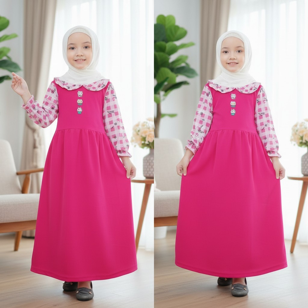 Gamis Rayya Girls Beautiful Maxy Dress Eid Carlina Fashion Kids Jubah Girl