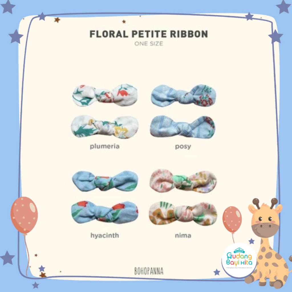 Bohopanna Layer Bow & Petite Ribbon Print Children's Hair Clip/ Bunhopanna Layer Bow Print Hair Accessories/ Children's Hair Clip/ Hair Accessories/