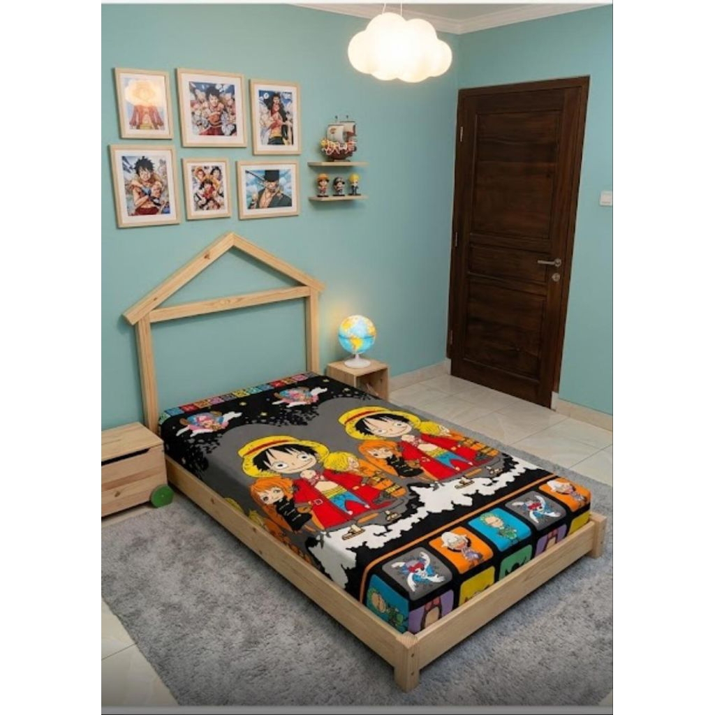 One Piece Peace Bed Sheets Size 100 120 160 180 Homemade Boys and Girls Bed Sheets Cadar Queen Single