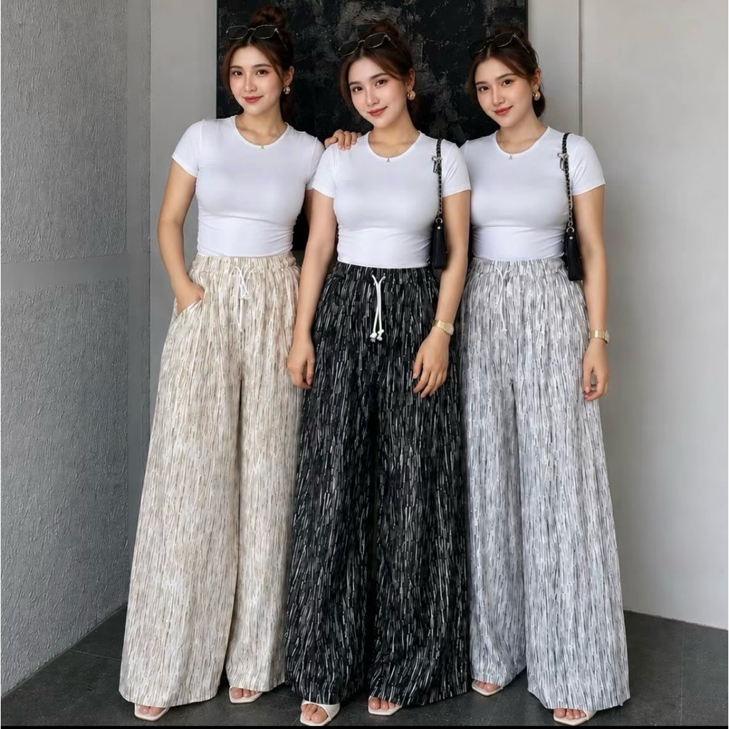 KATUN Long Pants Abstract CulottesWanita - Comfortable, Patterned ELEGAN, Cotton Material - Abstract Beige, Standard