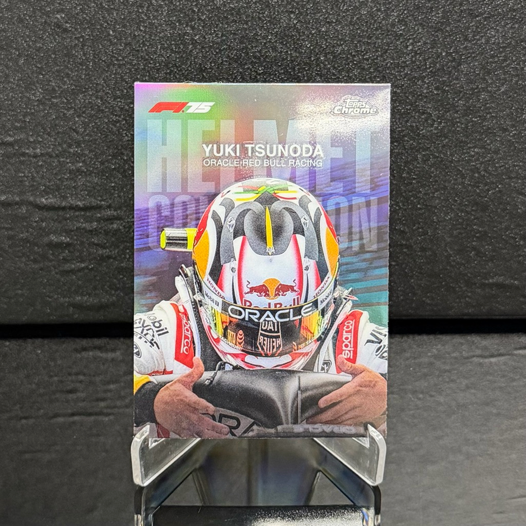 YUKI F1 Topps Chrome F1-75 Card (RAINBOW HELMET) - TsunodaYUKI (Bogos Worms) RARE - BOX HIT INSERT