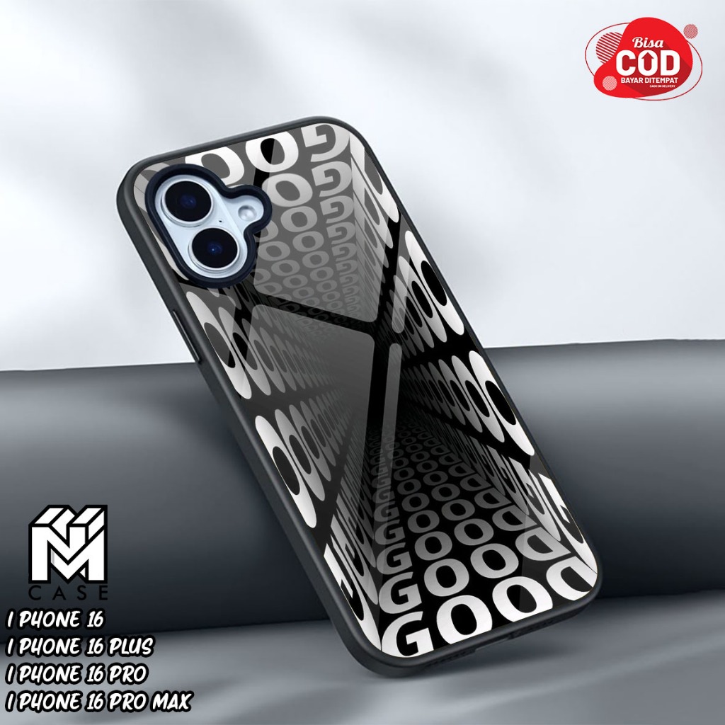 NM Case I Phone 16 / 16 Plus / 16 Pro / 16 LatestPro Max - Fashion Case Abstract Casing hp Case Softcase Hardcase Back Protector Hardcase 2D Glossy Case Siliconehp Glass Case