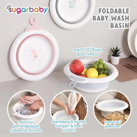 SugarBaby Foldable Wash Basin | Multipurpose Folding Basin | Baby Wash Basin