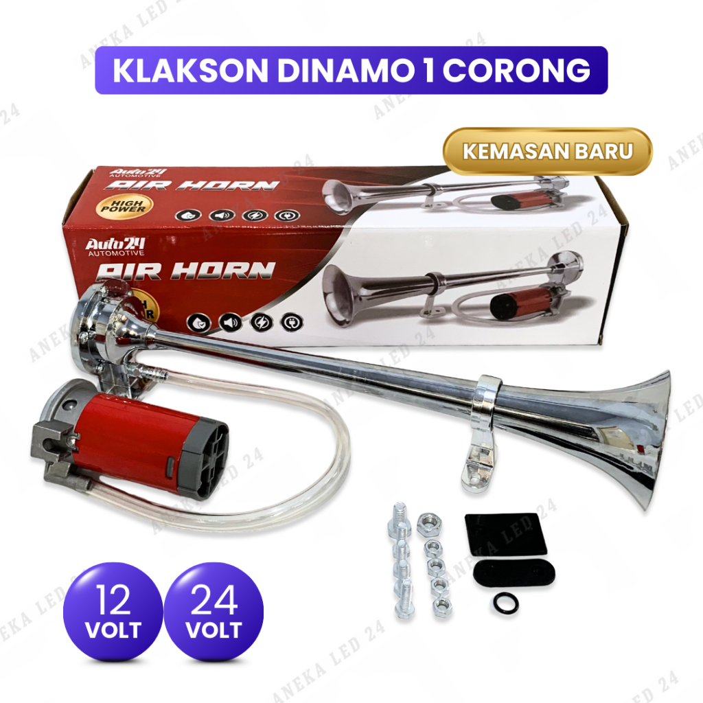 1-Channel Air Horn with Premium Electric Dynamo 12 24/ Full Stainless steelVOLT horn kereta
