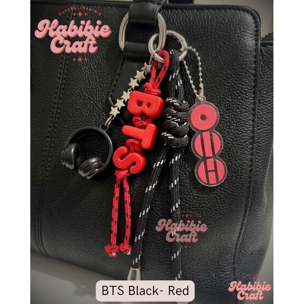 BTS Bag Charm by Habibie Craft member merchandise souvenir kpop korean idol Music concert Red Red