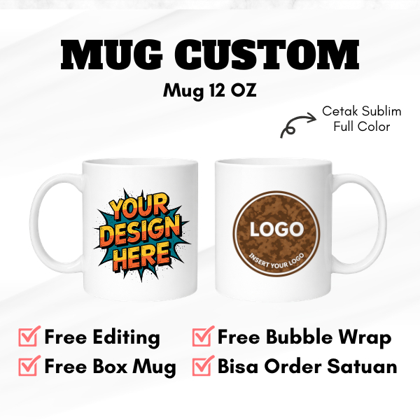 MINIMAL Cozy - Print Custom Mug Free Jasa Design No Minimum Order Free Bubble Wrap Packing