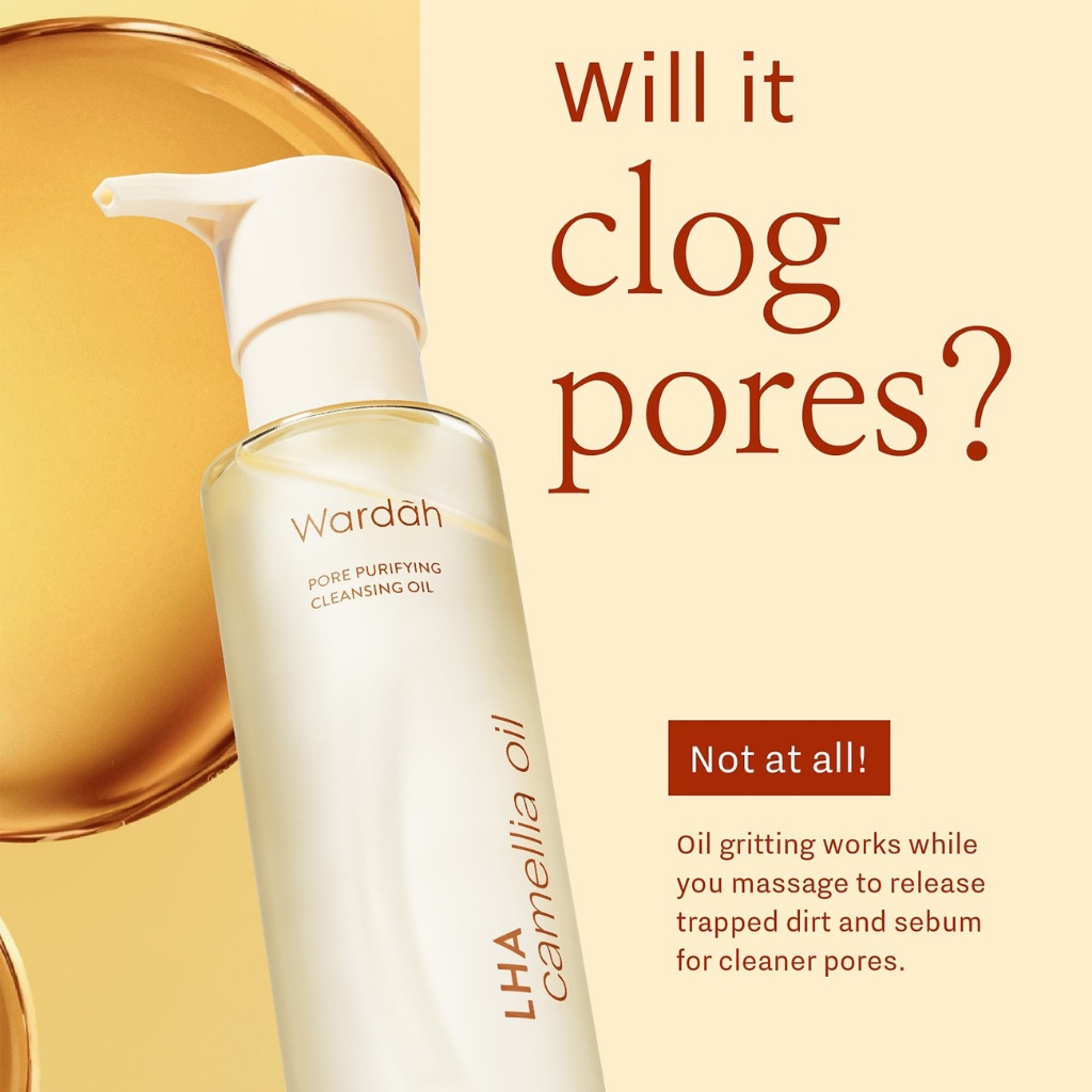 WARDAH Cleansing Oil LHA Camellia Oil Pore Purifying 140 ML - Cleansing oil cleanses waterproof makeup with light formula
