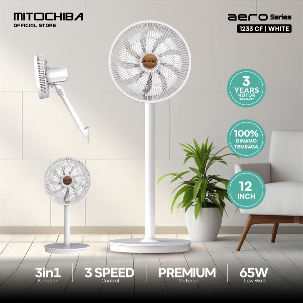 MITOCHIBA FAN 3in1 Aero Blade 1233 CF FAN Stand Fan Table Fan Wall Fan