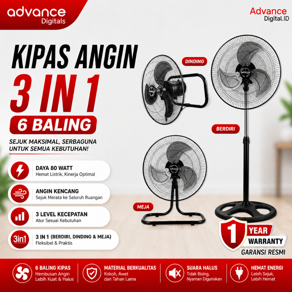 Advance Digitals - 3-in-1 Fan Type TDS (TDS18, TDS1805)| Advance tds-18 fan, Advance 18 inch table fan, Advance household fan, 3in1 fan, tds1805, tds18 kipas meja