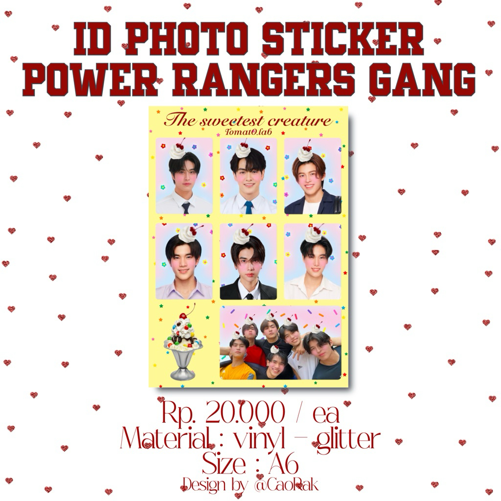 ID Photo Sticker Power Rangers Gang by CaoRak || Joong dunk gemini fourth pond phuwin thai