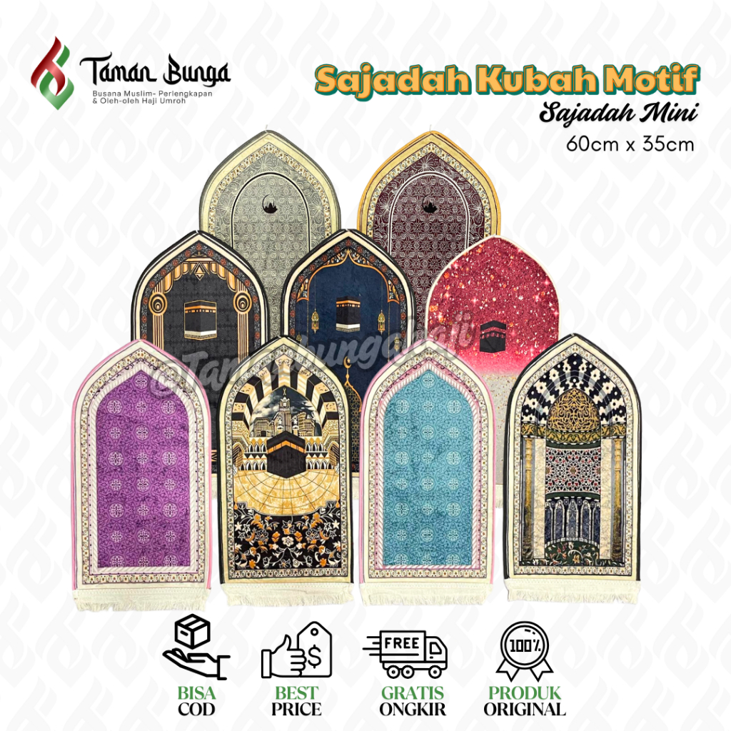SAJADAH MINI KUBAH 35cm x 60cm Motif Muslim