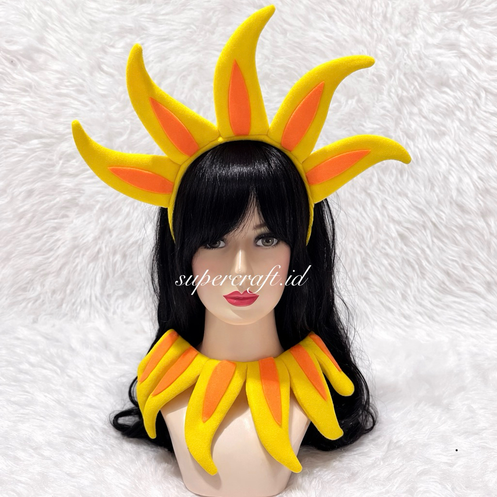 MATAHARI SunBANDO Sun Costume Sun Character Costume Sun Costume Drama Costume FlowerBANDO Sun Costume Set for Children & Adults - Flannel SunBANDO & Felt Sun Necklace - Photo Props School Art Stage Costume/