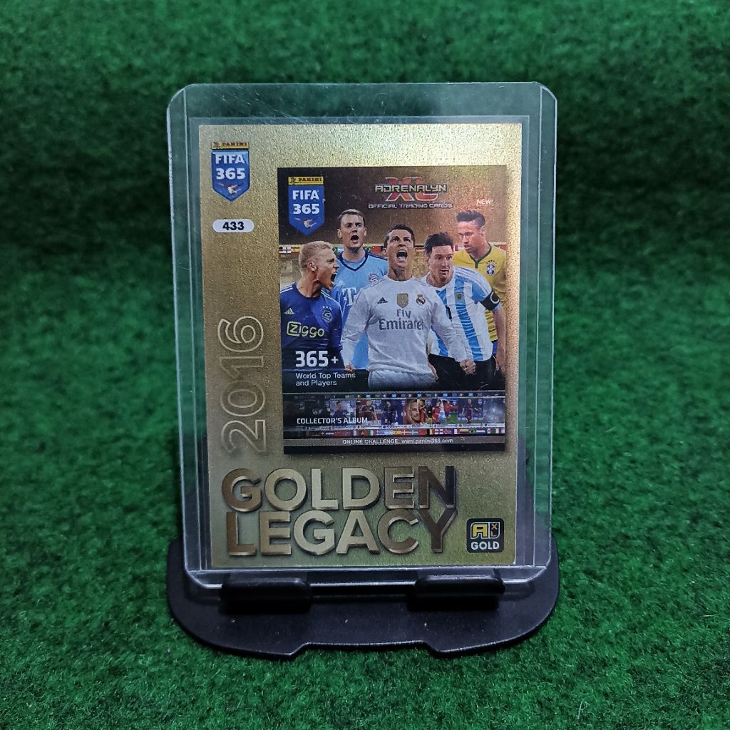 GOLDEN LEGACY FOOTBALL CARD 2016 CRISTIANO RONALDO LIONEL MESSI PANINI ADRENALYN FIFA 365