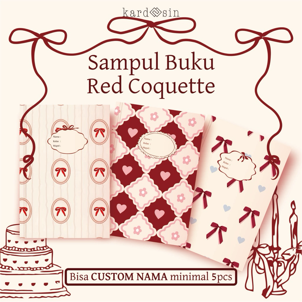 MERAH MATA RED COQUETTE AESTHETICsampul buku RED KOKET LOVE FLOWER RIBBONS SIDU BIGBOSS CAMPUS BOXY PREMIUM PINTEREST PASTEL Y2K FLOWER FLORAL TIKTOK PAPER BOOK COVER NAME WRITING BOOK CLASS SUBJECTS SCHOOL SUPPLIES STATIONARY