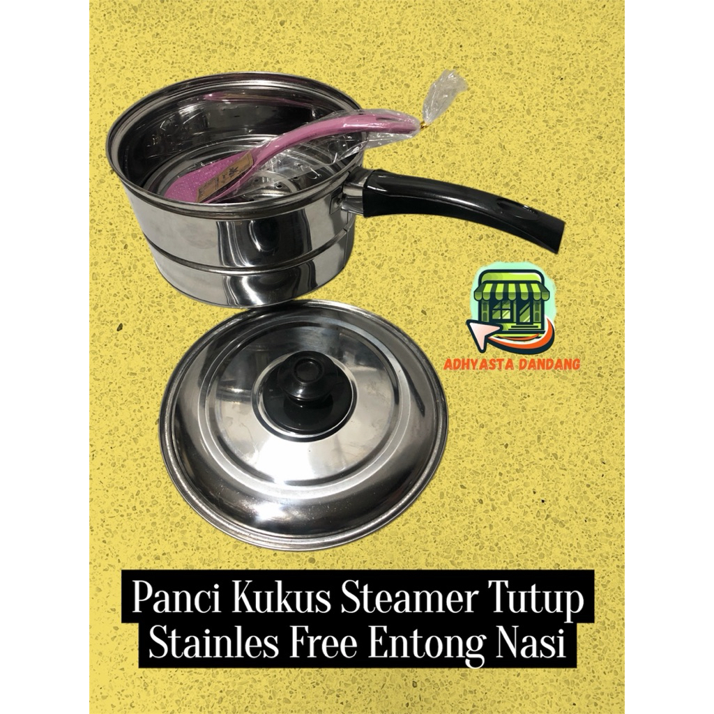 Steam Pot Milk Steamer Mp Asi 1618cm Stainless Lid Free Rice Ladder Steamer Pot