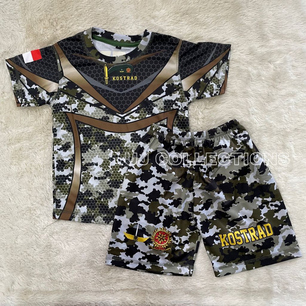 Kostrad digital short-sleeved children's jersey set - unisex army kids jersey set