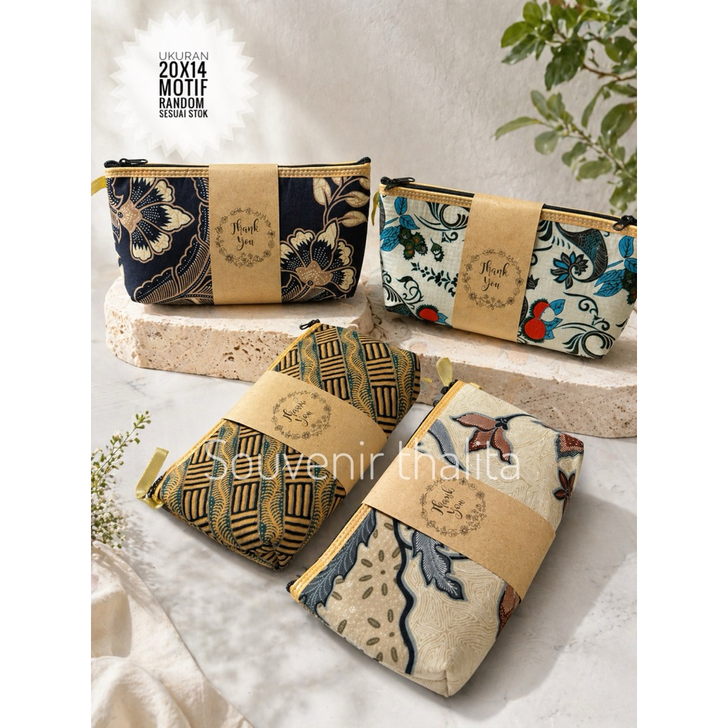 Contents: 25 Pcs Thalita Souvenir Pouch BATIK Premium | Beautiful Multipurpose Wallet & ELEGAN