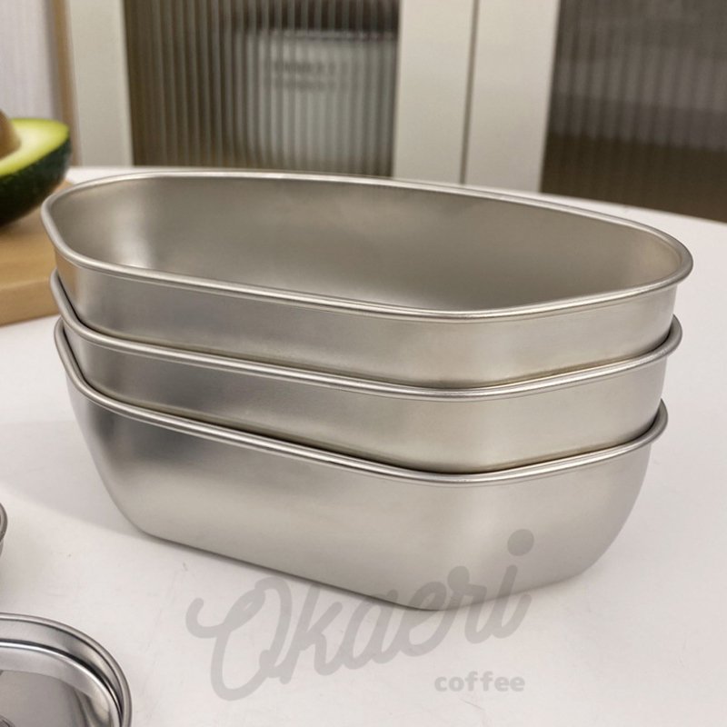 Okaericoffee Steamed Egg Bowl Set (3pcs) Stainless Steel Steamer Bowl