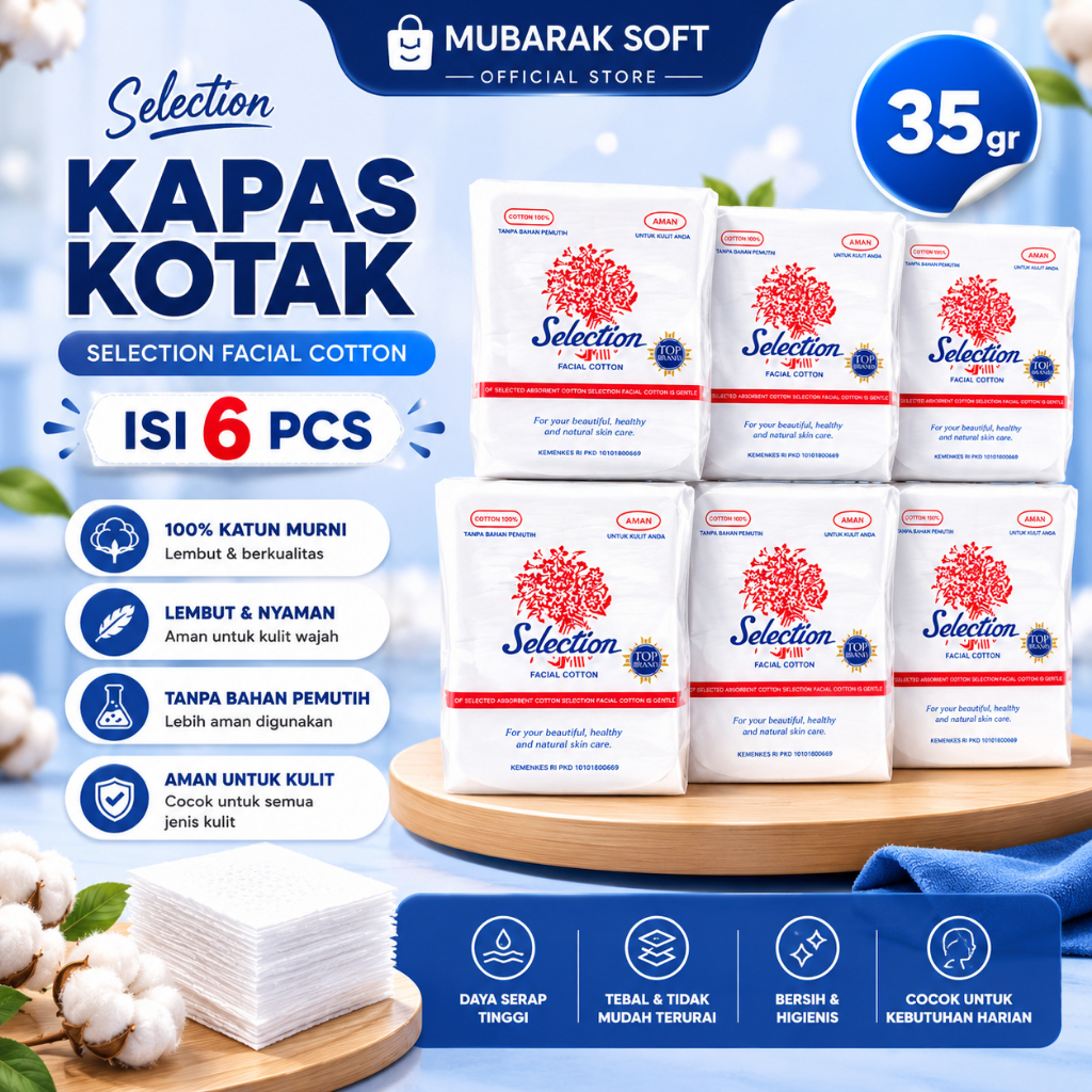 Selection Facial Cotton Soft 35g FacialKapas Makeup Remover TonerKapas Doesn't Tear Easily