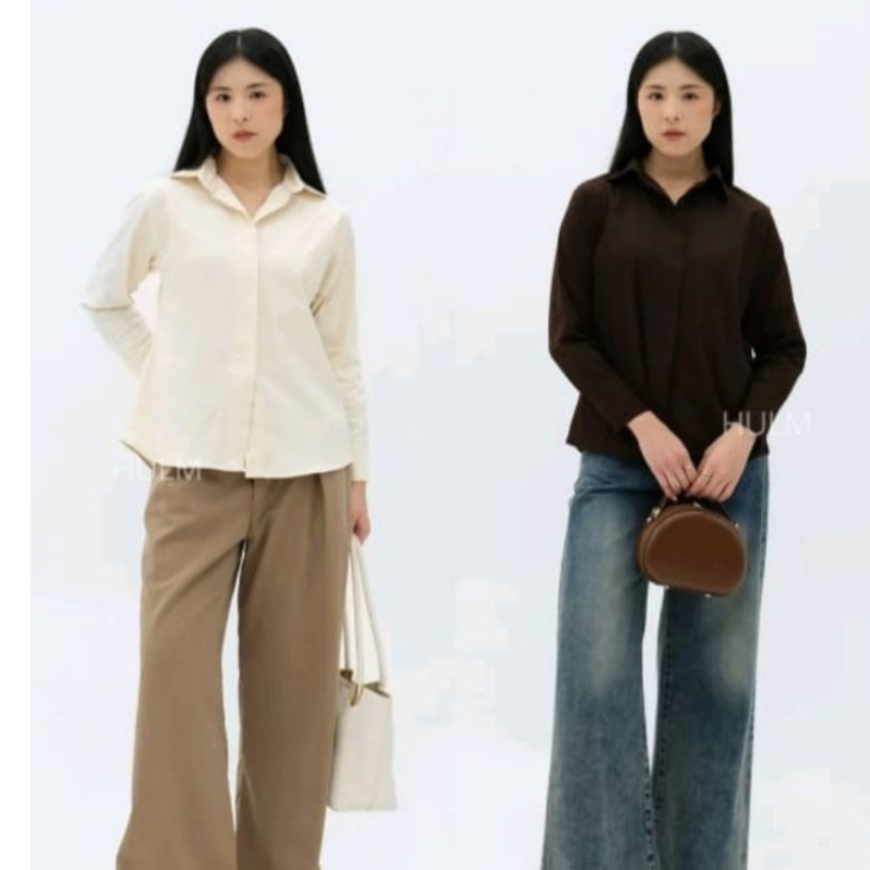 KEMEJA KATUN AINA SHIRT WOMEN'S LOOSE FIT COTTON SHIRT blouse women plain simple comfortable women's clothing