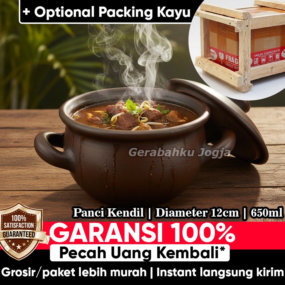Diameter 12cm - 650 ML | Mini Clay Dwarfs – Handmade Traditional Pottery | Ethnic Mini Kitchen Pan | My Jogja Pottery