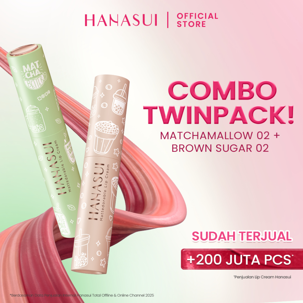 Hanasui Mattedorable Lip Cream Matcha Latte Edition Special Bundling