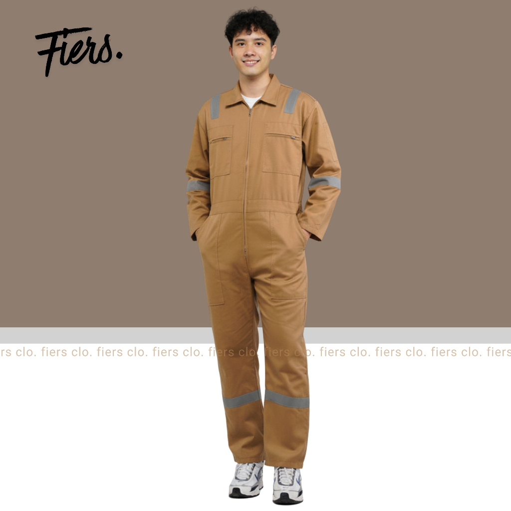 Fiers.- Premium Brown Adult Safety Jumpsuit Coverall Wearpack