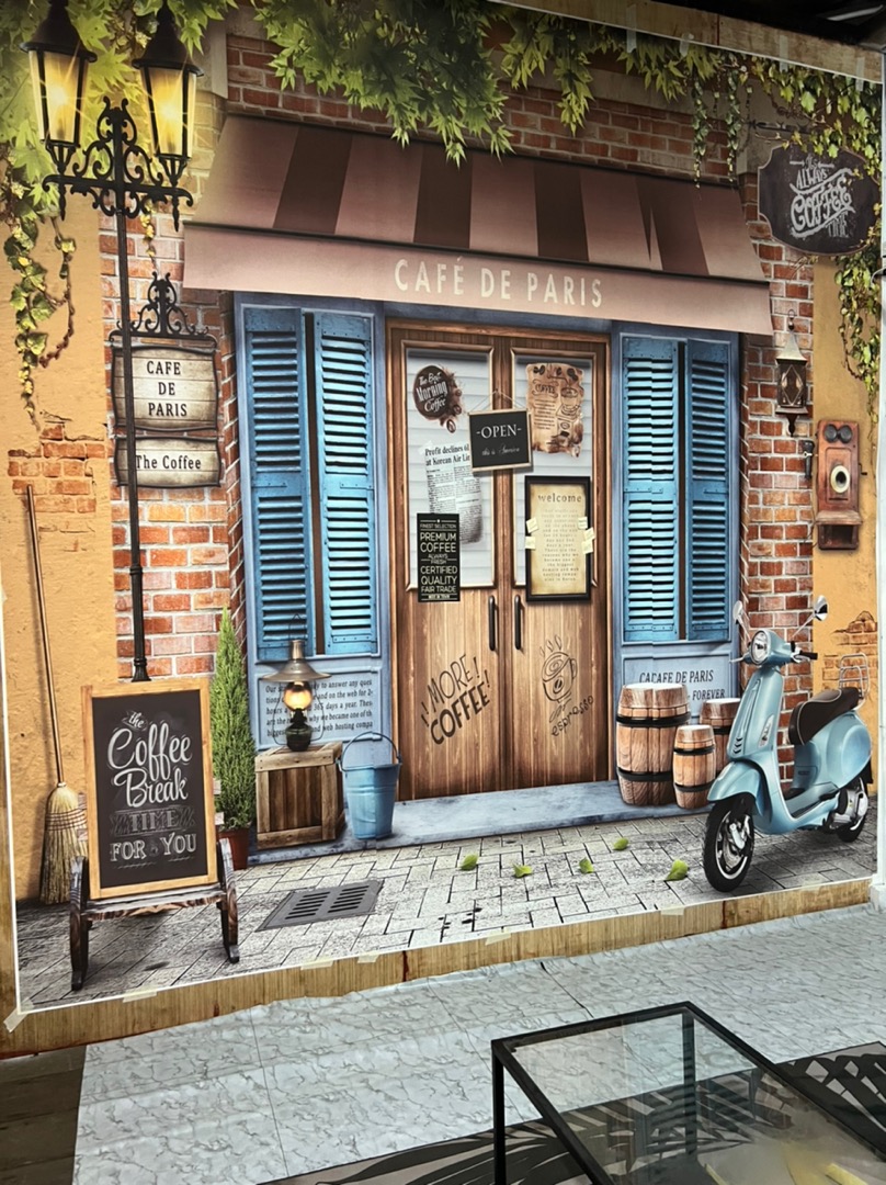 Annagood Custom Any Size Coffee Shop Background Mural Wallpaper 3d Retro  Vintage Paris Cafe Photo Wallpaper 3D | Shopee Malaysia