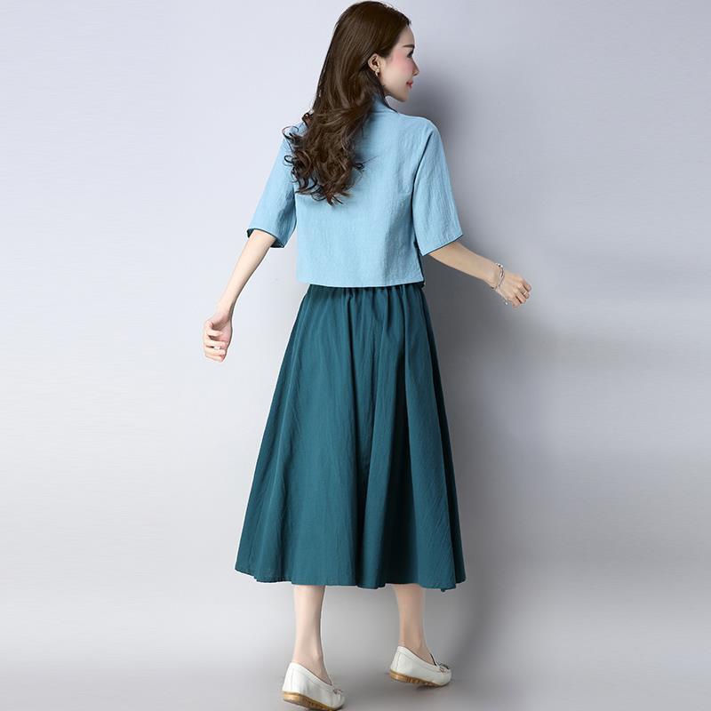 New style№ﺴ[kualiti kapas dan rami yang baik] Gaya Tang baharu dan sut wanita gaya Republik China, pakaian meditasi, Zen