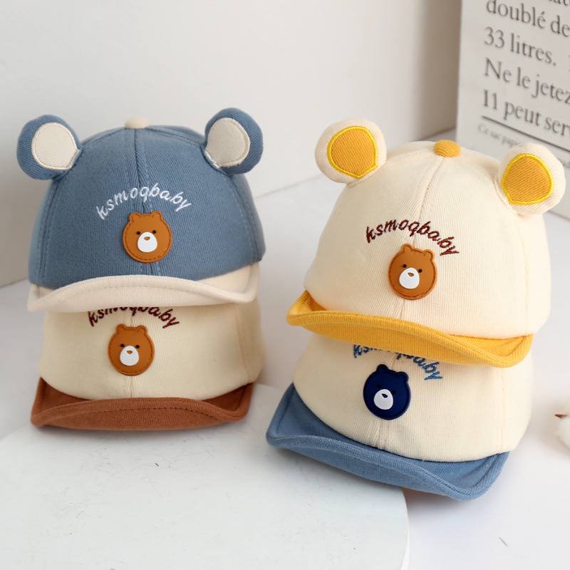 Korean Baby Cap Cute Sunscreen Bear Boys Girls Baseball Cap Soft Brim Baby Caps Hats