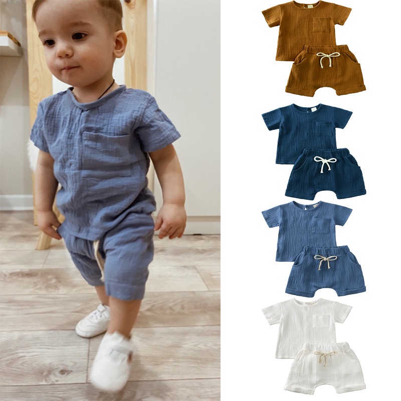 Kids Tales New Summer Infant Baby Boys 2 Pcs Clothing Sets Newborn Organic Cotton Top T-Shirt+Shorts Suit For Girls Kids Outfits