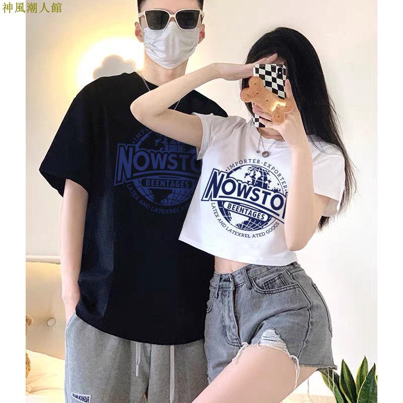 100% Cotton Roora Couple Wear, 2023 Summer New Style Navel Cropped T ...