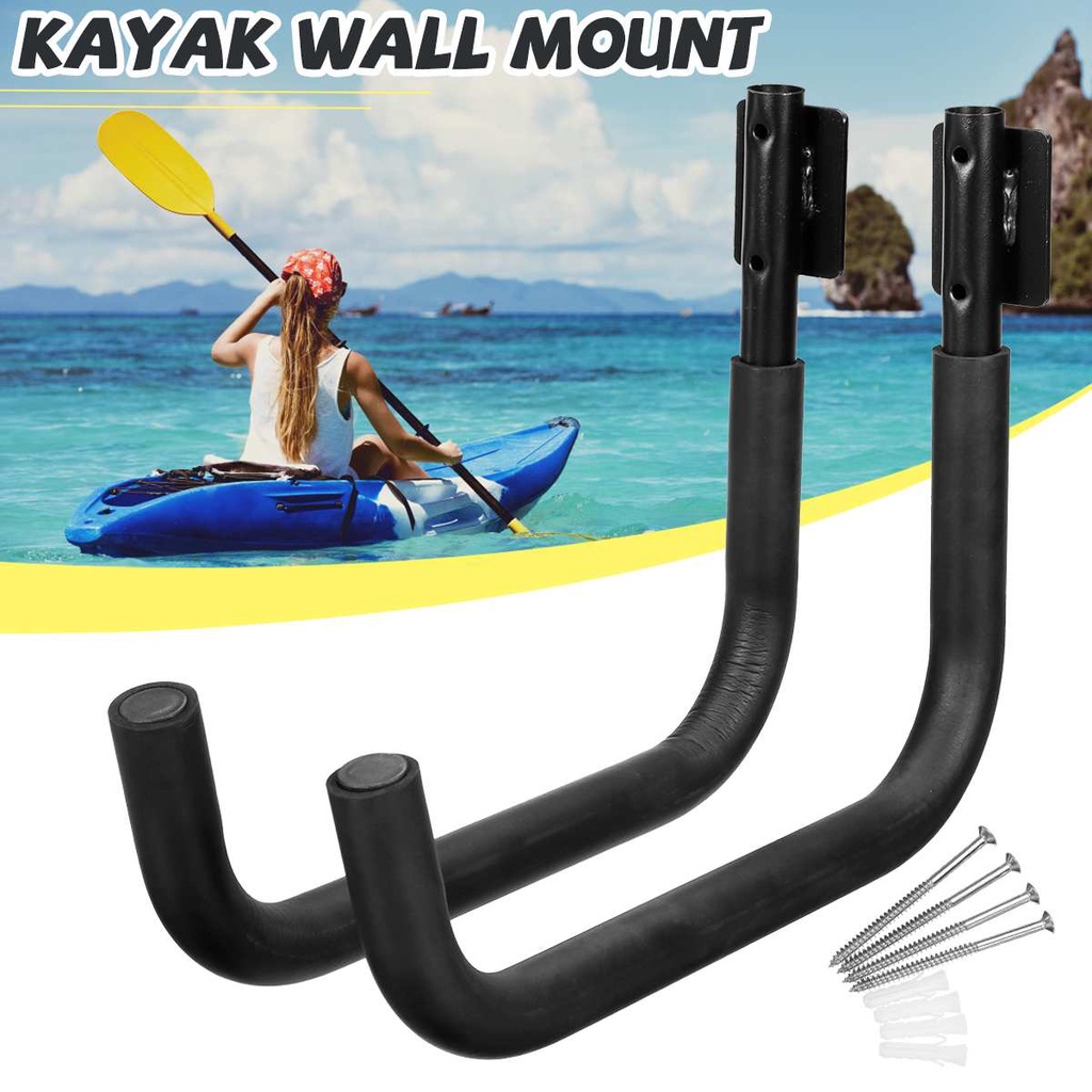 2Pcs Kayak Rack Canoe Carrier Wall Mounted Bracket Holder Surfboard Storage Hooks Boat Paddle Paddleboard Accessory