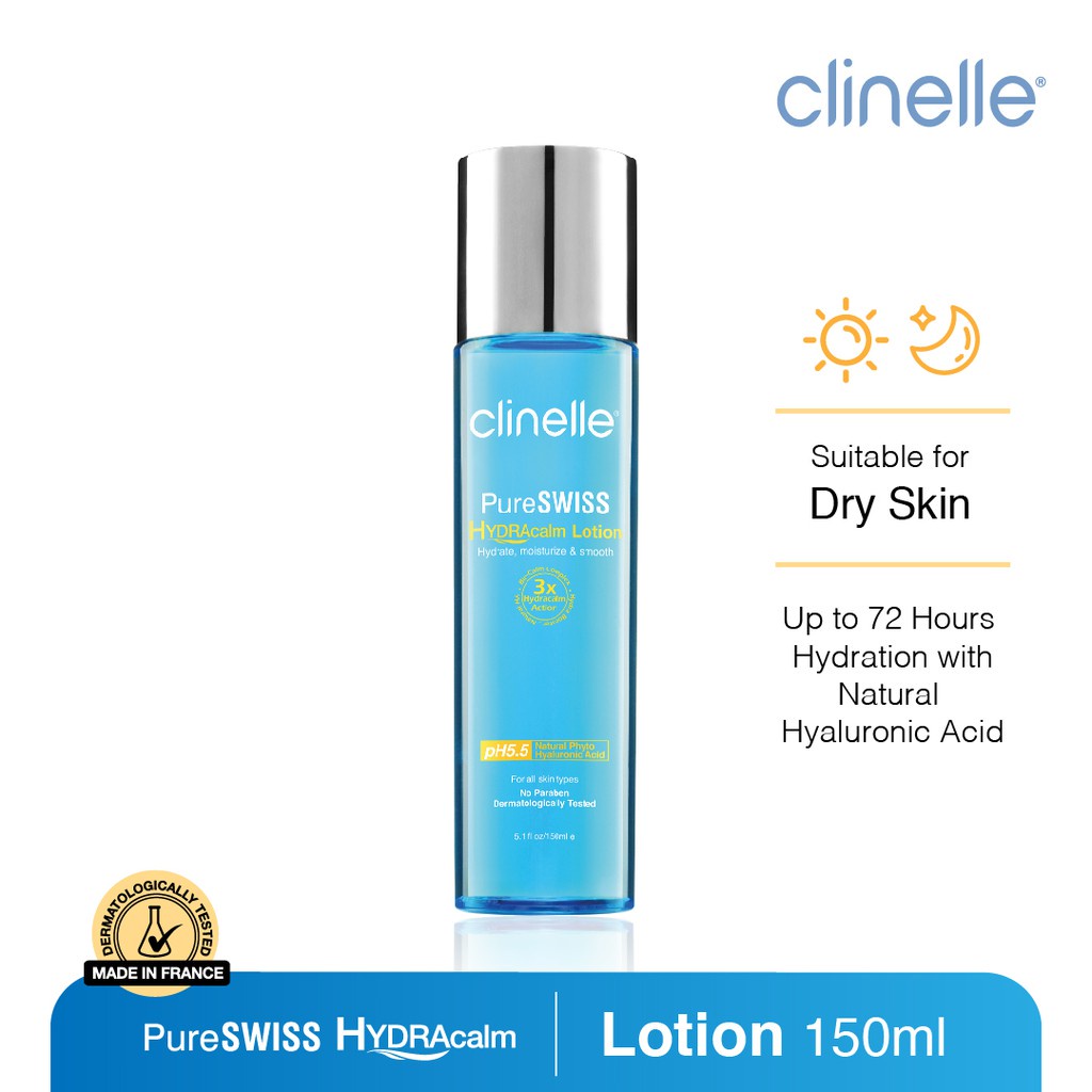 Clinelle Pureswiss Hydracalm Lotion 150ml Suitable for Dry Skin (Expires September 2023
