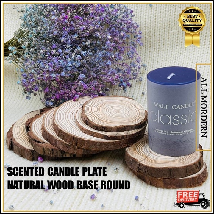 Scented Candle Base Thick Natural Pine Round Wood Slices Circles DIY Crafts Rustic Hand Painting Wood Wood Base candle