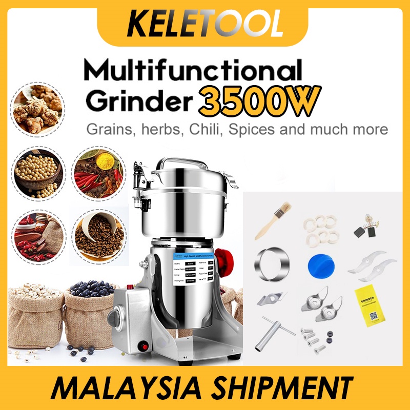 keletool mesin pengisar rempah serbuk Kisar Cili Kering food processor Heavy Duty Big Capacity 800G Stainless Steel Commercial & Home Use Food Grinder For Herbs/Spices/Nuts/Beans