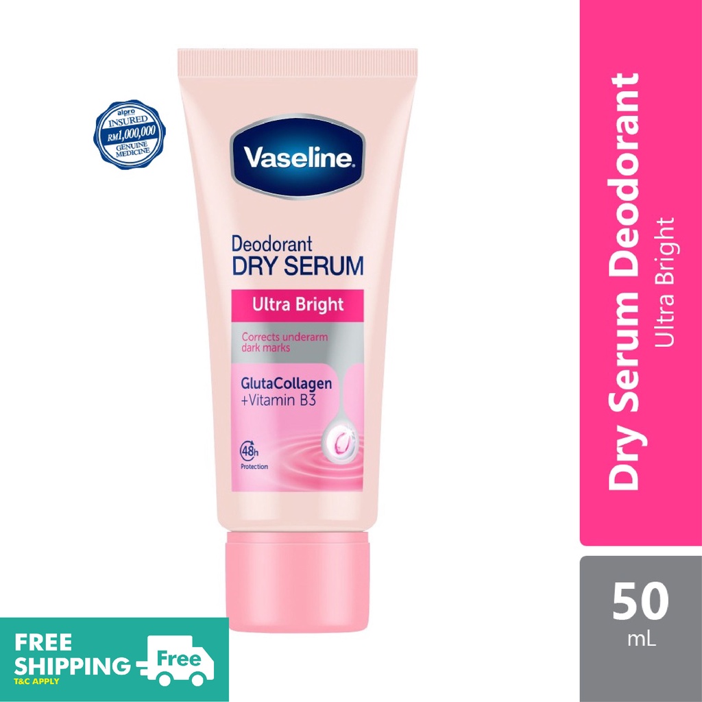 Sérum Antitranspirant Vaseline Bright & Dry - Collagène + Vitamine E - 45 Ml - Neuf