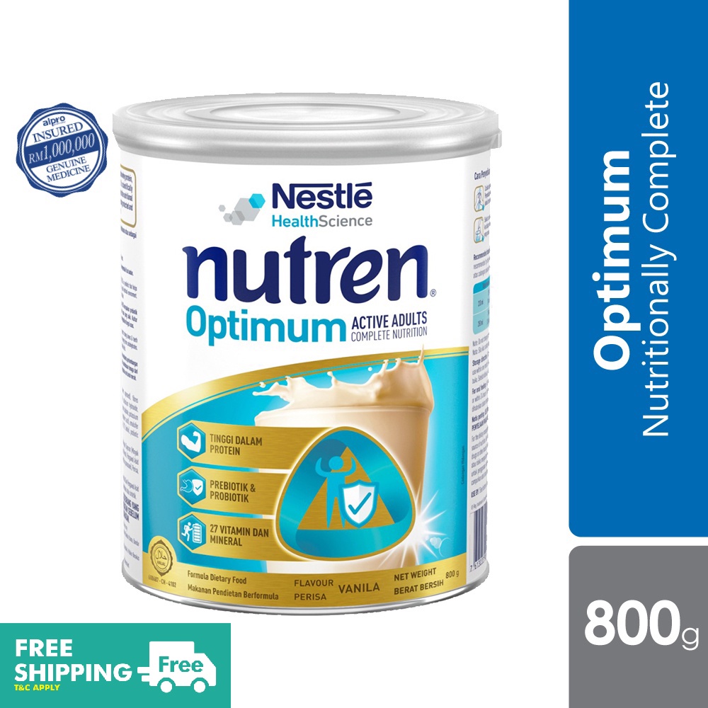 Nestle Nutren Optimum Vanilla (800g) | Complete And Balanced Nutrition ...