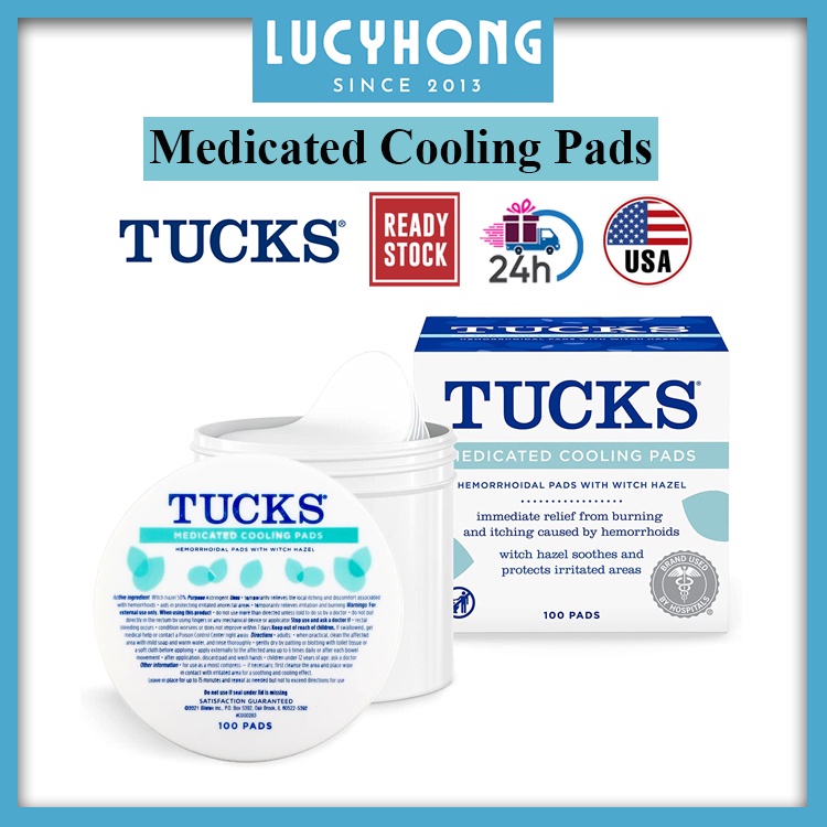 TUCKS Medicated Cooling Pads 100 Pads, Postpartum Relief Essentials, Protects from Irritation, Hemorrhoid Treatment